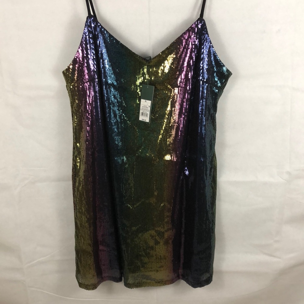 Sequin rainbow tank top